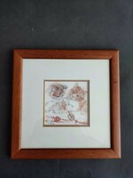 Little cat, little kitten watercolor, labeled, numbered picture - ep