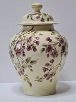 Zsolnay fedett virágmintás fedeles váza 33 cm