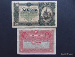 20 korona 1920 - 2 korona 1917 LOT !