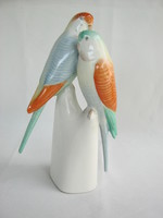 Pair of porcelain parrots from Raven House