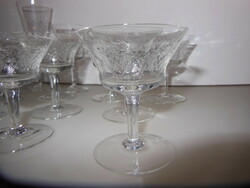 Glass - 12 pieces - antique - richly engraved - glass - Austrian - flawless
