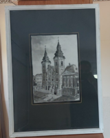 Tenky Dezső Debrecen Szent Anna Templom 73x54 cm kerettel