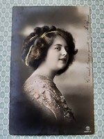 Régi fotó képeslap hölgy vintage levelezőlap