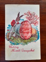 Régi húsvéti képeslap 1942 vintage nyuszis levelezőlap