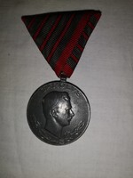1918. "Laeso Militi" - Sebesültek Érme cink kitüntetés mellszalaggal, szign.: R. Placht T:2-