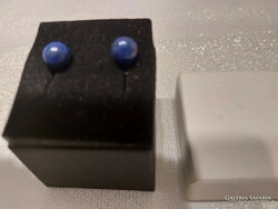 Ezüst stiftes fülbevaló-Lápis lazuli kővel