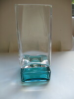 Türkiz talpú üveg váza