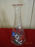 Liter wine bottle, decanter, hand-painted with a mountain stomach pattern. He has! Jokai.