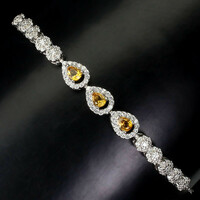 Real yellow sapphire 925 sterling silver bracelet
