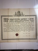 Tailor/master's letter/csorna /1855/ honest craftsmen from the tailor's guild existing in the market town
