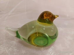 Muránói üveg levélnehezék-Aranyos kis kacsa