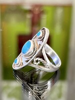 Vintage silver ring with turquoise stones