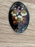 Very beautiful hand painted Russian brooch.