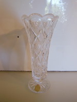 VÁZA - ÓLOMKRISTÁLY - JELZETT - VASTAG - NEHÉZ - 20 x 9 cm  - hibátlan