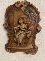 Very beautiful Art Nouveau relief with antique relief crafted pieces.