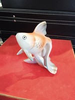 Hollóháza porcelain, fish statue, height 9 cm.