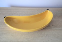 Szuper, banán formájú, kerámia gyümölcsös tál, kínáló tál - 33 cm