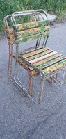 Retro régi büfé strand kocsmai csővázas kerti székek