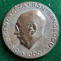 Reményi József: Dr. Györgyi Géza, 1960, bronz érem