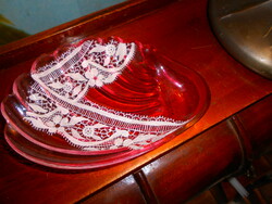 Lace glass, marked (3 photos) hand-painted antique bowl