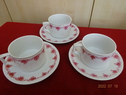 Zsolnay porcelain, antique tea cup + saucer, numbered. Three in one. He has! Jokai.