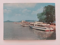 Retro képeslap fotó levelezőlap Balaton hajók kikötő
