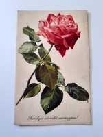 Régi virágos képeslap rózsa levelezőlap