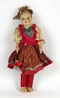 1J857 old clothed folk costume rag doll 38 cm