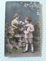 Régi képeslap 1917 gyerekek fotó levelezőlap