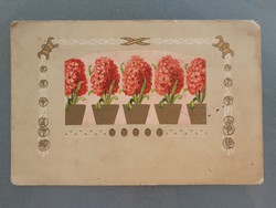 Régi képeslap 1916 K.u.K. bélyegzős virágos levelezőlap