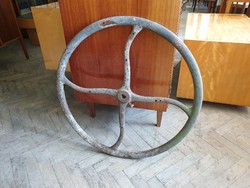 Old cast iron 79 cm flywheel vintage wrought iron wheel