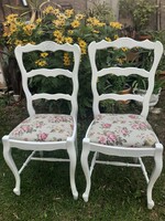 Provence stílusú székek ,újra festve és kárpitozva 2 db egyben