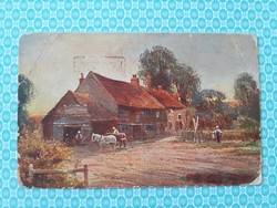 Régi képeslap 1925 vidéki életkép művészi levelezőlap