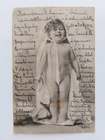 Old postcard 1901 photo postcard little girl