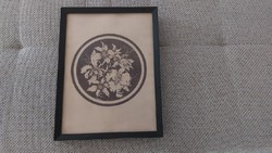(K) Ábrahám Rafael szép virágos litográfiája  32x42 cm kerettel