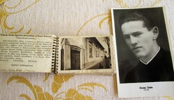 TISZTELETREMÉLTÓ KASZAP ISTVÁN 1916-1935 magyar jezsuita novicius KORABELI FOTÓLAP + MINI FOTÓALBUM