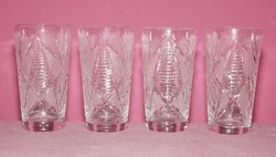 4 antique lead crystal glasses for water, whiskey, etc
