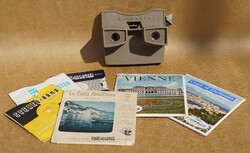Ritkaság View Master 1960-as évek 3D képnézegető készülék korongokkal 60-70-es évekből