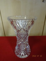 Német kristályüveg váza, magassága 20,5 cm. Vanneki! Jókai.