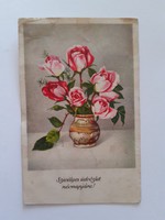 Régi képeslap 1944 virágos rózsa levelezőlap