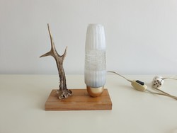 Régi retro agancsos agancs díszítésű mid century kis lámpa