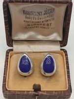 Mexikói ezüst lapis lazuli köves fülbevaló