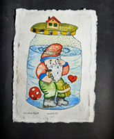 István Ef Zámbó: weeping dwarf canned (ebp print) 36x26 cm, signed