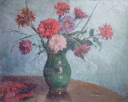 Szűcs János: Virágcsendélet (49x59 cm)