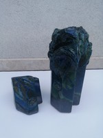 Katona Endre képcsarnokos váza (ritka) párban egyedi formavilággal és színnel (Ma: 29 cm és 12 cm)