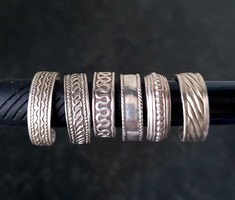 6 db ezüst, egyedi mintázatú lábgyűrű, lábujj gyűrű