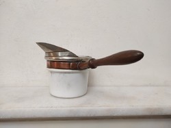 Antik konyhai eszköz fém csőrös porcelán kiöntő edény 702 5781