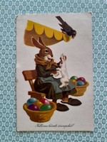 Régi húsvéti képeslap nyuszis rajzos levelezőlap