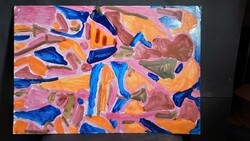 Miklós Cs. Németh: pink abstract (62x91 cm)