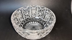 Crystal bowl, centerpiece with hand-polished rich pattern